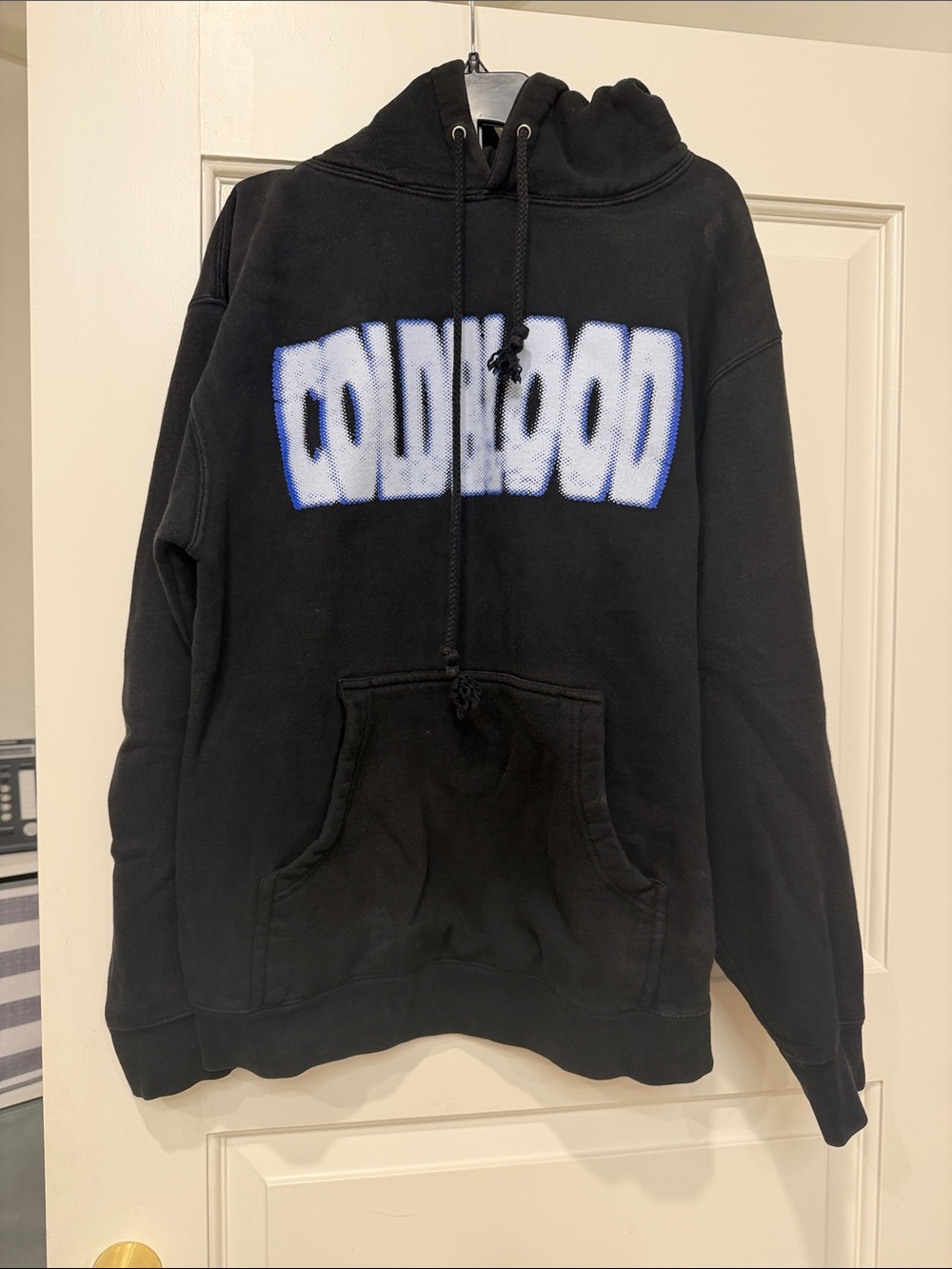 Black Crewneck Sweatshirt with Faded Logo